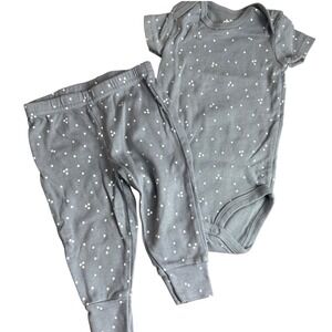 Child of Mine Outfit Set Star Print Bodysuit 3-6M & Pants Gray 6-12M